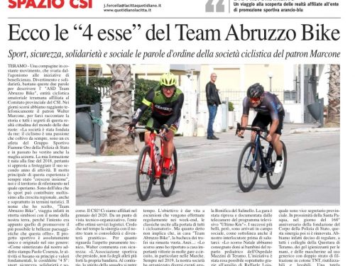 Rassegna stampa, La Città: Ecco le “4 esse” del Team Abruzzo Bike