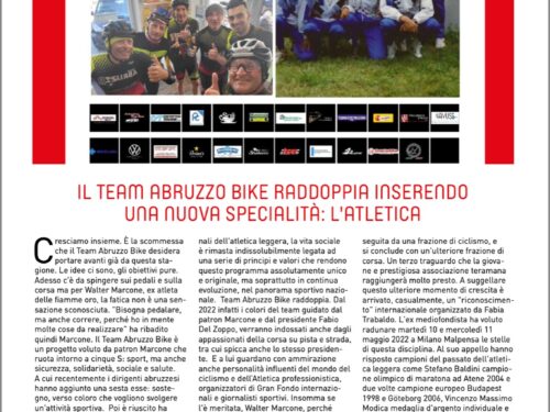 Il Team Abruzzo Bike raddoppia inserendo una nuova specialità: l’Atletica