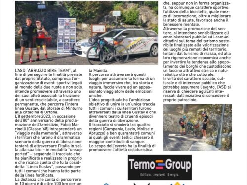 Il Team Abruzzo Bike presente anche all’evento “Il Sentiero Gustav”. Da Minturno ad Ortona lungo la linea del fronte