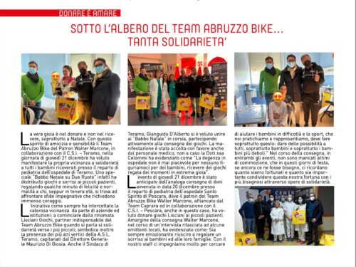 Sotto l’albero del Team Abruzzo Bike… tanta solidarietà